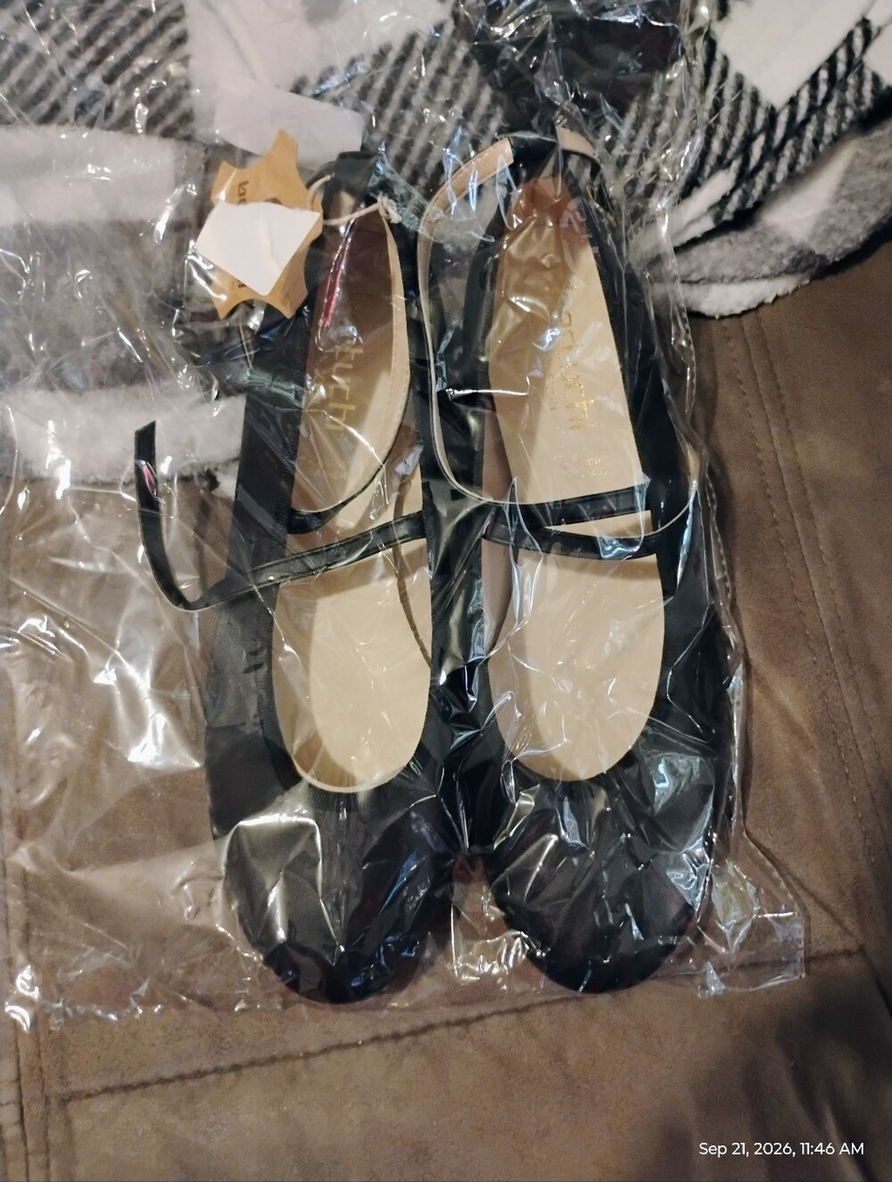 Black Mary Jane Ballet Flats with Ankle Strap